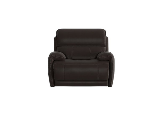 Link Leather Power Recliner Armchair with Power Headrest - Brown- World of Leather