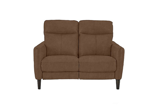 Compact Collection Petit 2 Seater Fabric Power Recliner Sofa - Brown