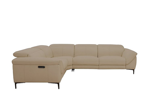 Galaxy Power Corner Sofa with Power Headrests - Mink- World of Leather