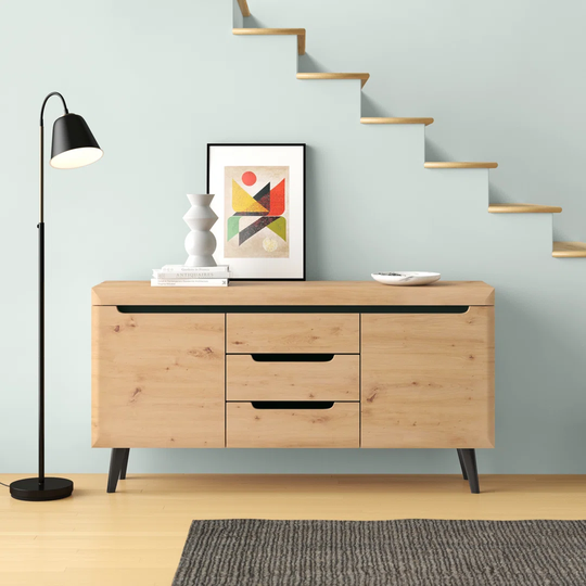 Roxana 160 Cm Wide 3 Drawer Sideboard
