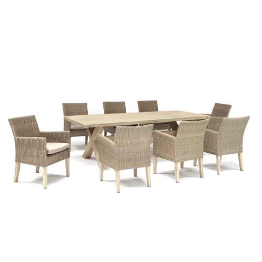 Cora 8 Seater Dining Set with Cushions
