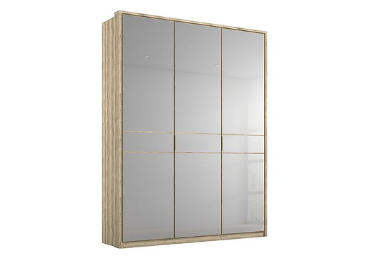 Rauch - Lando Hinged Mirror Wardrobe with LED Lights - 150-cm