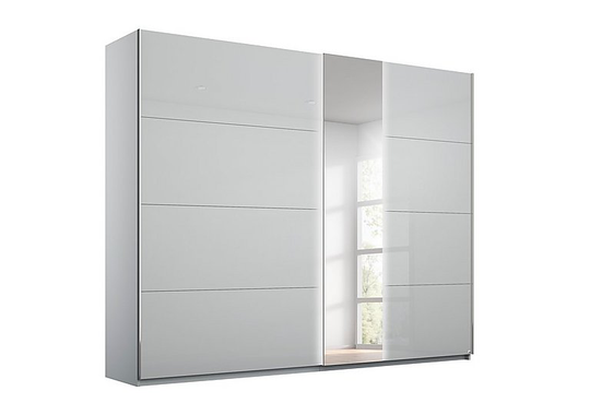 Rauch - Perth Sliding 240cm Wardrobe with Lights - Grey