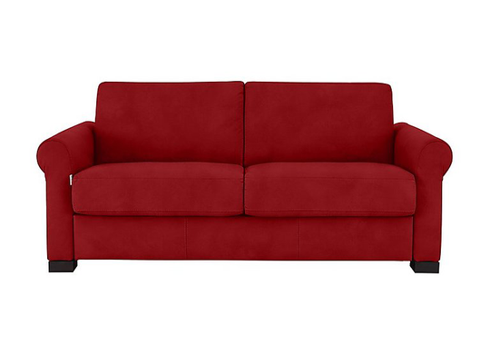 Nicoletti - Alcova 2.5 Seater Fabric Sofa with Scroll Arms - Red