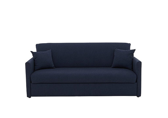 Versatile 3 Seater Fabric Sofa Bed with Slim Arms - Blue