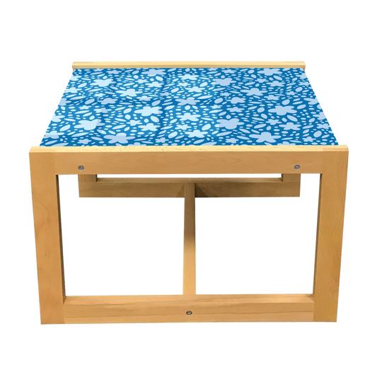 Flowers Coffee Table, Illustration Of Blossom Petal Motif Spring Growth Season Gardening Meadow Theme, Acrylic Glass Center Table With Wooden Frame Fo