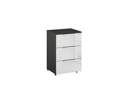 Rauch - Formes Glass 3 Drawer Bedside Chest - White