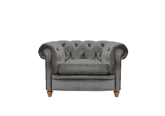 Alexander and James - New England Newport Fabric Armchair - Grey