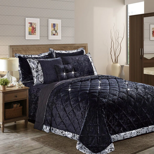 Crushed Bedspread Set with 2 Pillow Shams