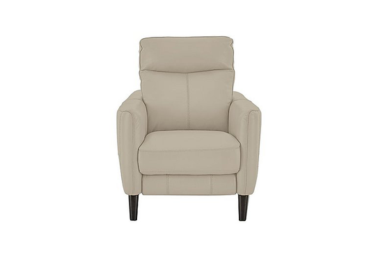 Compact Collection Petit Leather Recliner Armchair - Grey- World of Leather