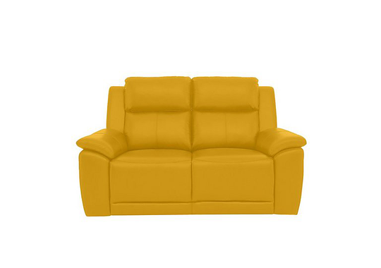 Utah 2 Seater Leather Sofa - Yellow