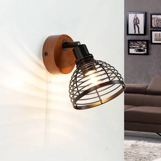 Efland 1 - Light Dimmable Brown Armed Sconce