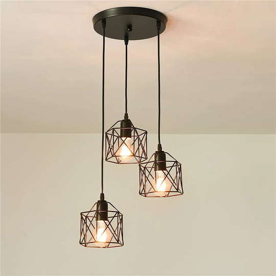 Arius Industrial Pendant Light, E27 Geometric Vintage Ceiling Lights, Flush Mount Ceiling Lighting