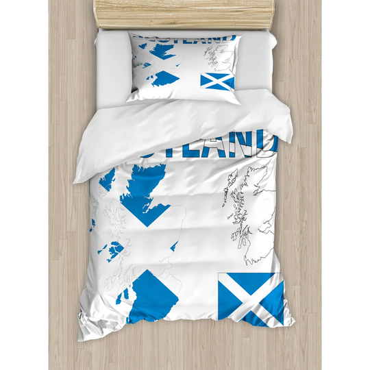 Schmitt Blue 100% Brushed Microfibre Duvet Cover Set