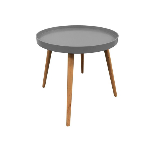 Round Side Table With Gray Top