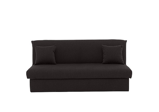 Versatile 3 Seater Fabric Sofa Bed No Arms - Black