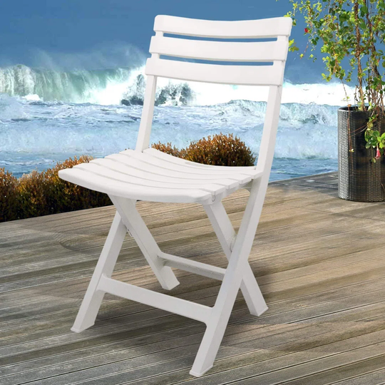 Folding Plastic Garden Chair For Indoor And Outdoor Use - White