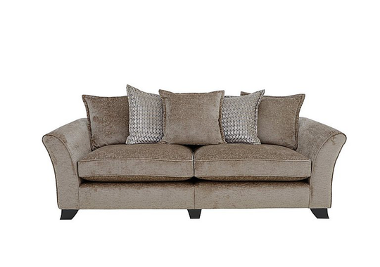 Sasha 4 Seater Split Scatter Back Sofa - Brown