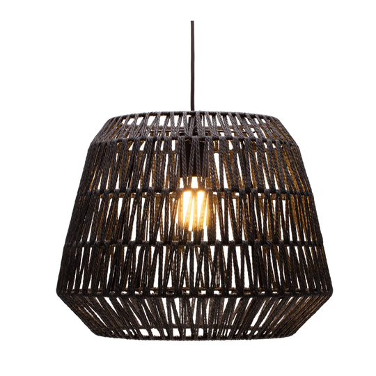 Acquah 1 - Light Single Geometric Pendant with Metal Accents