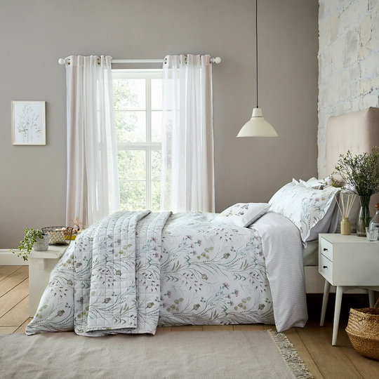 Mist/Heather 144 TC Modern & Contemporary Duvet Cover Set