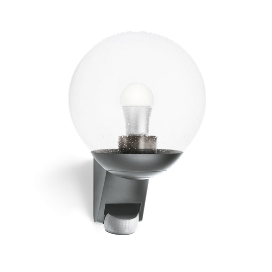 Classic Outdoor Globe Wall Light L 585 S Anthracite with Motion Sensor E27 Flush Mount