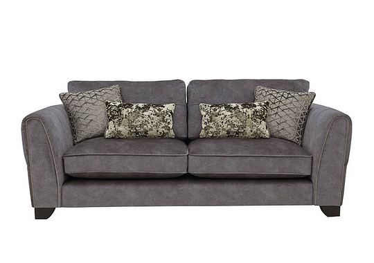 Ariana 4 Seater Fabric Classic Back Sofa - Grey