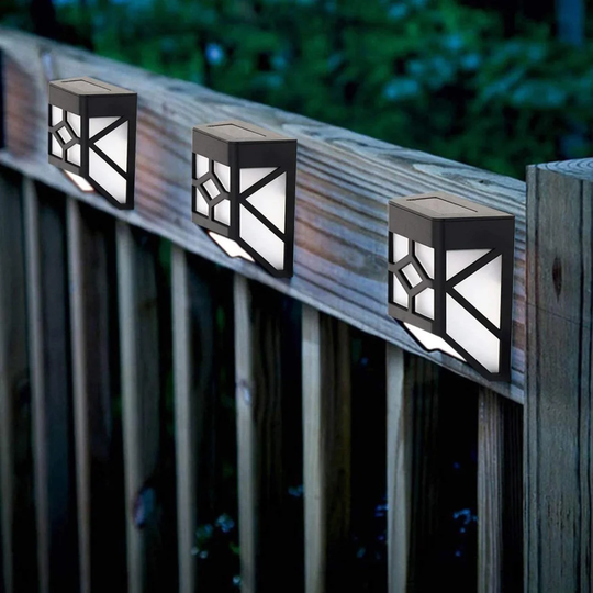 Black Solar Powered Metal Deck, Step and Rail Light