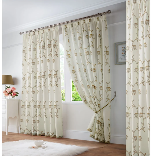 Cathryn Pencil Pleat Semi Sheer Curtain