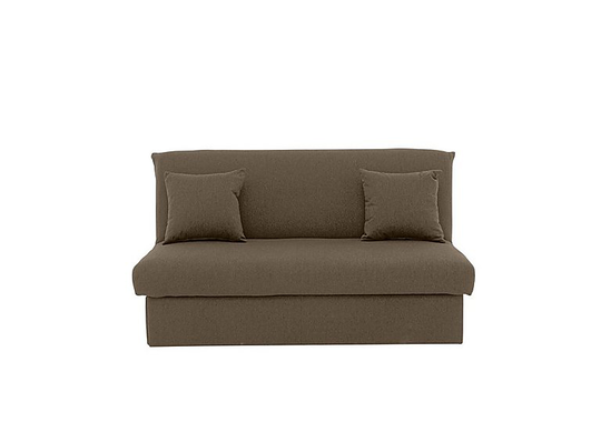 Versatile 2 Seater Fabric Sofa Bed No Arms - Mink