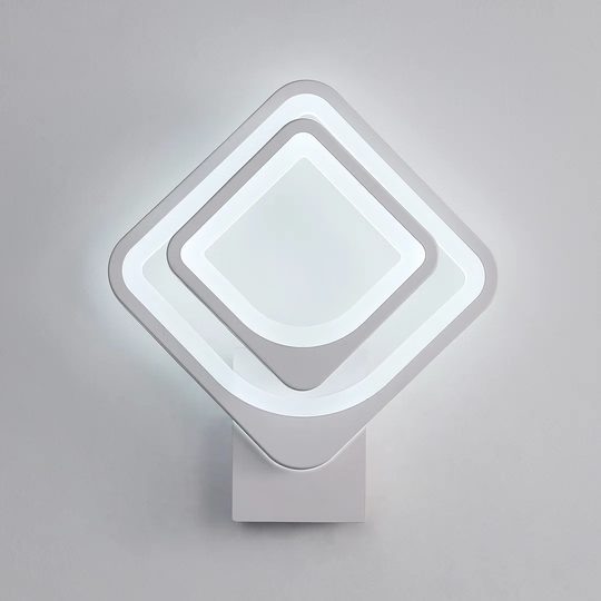 Double Square Acrylic LED Wall Light, 32W 3200Lm Wall Lamp, 6000K White Light Wall Lighting, 32*45*10Cm