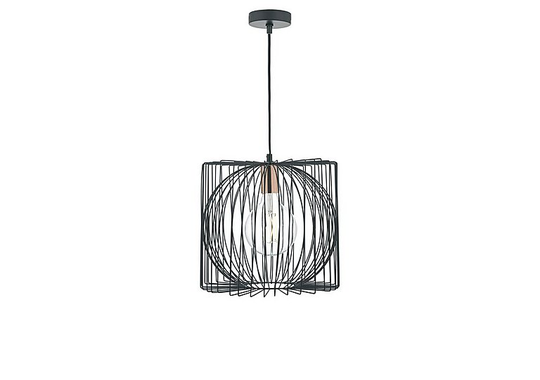 Nix 1 Light Pendant Ceiling Light - Black