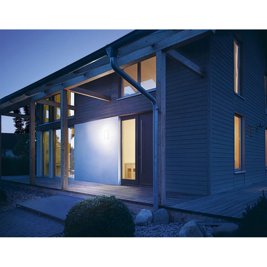 Modern Outdoor Wall Light L 22 S Anthracite with Motion Sensor E27 Flush Mount