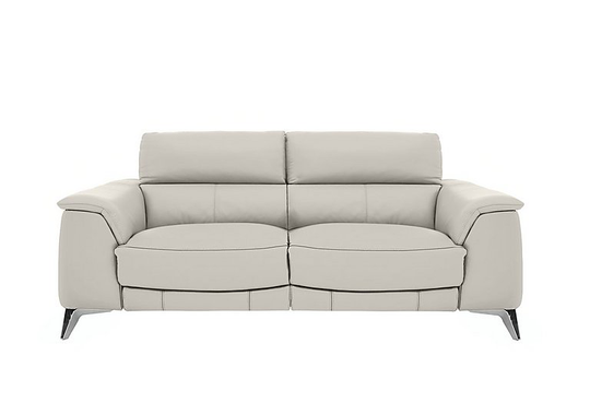 Odyssey 3 Seater Leather Static Sofa - White- World of Leather