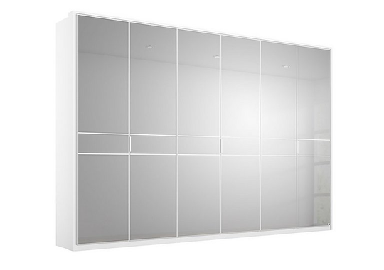 Rauch - Lando Hinged Mirror Wardrobe with LED Lights - 300-cm - White