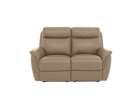 Orlando 2 Seater Leather Power Recliner Sofa with Power Headrests - Beige