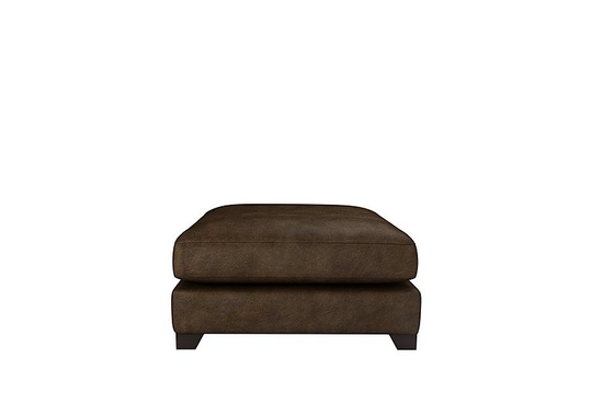 The Lounge Co. - Lorrie Leather Footstool - Brown