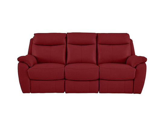 Snug 3 Seater Fabric Manual Recliner Sofa - Red