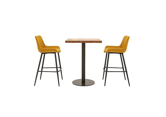 Earth Bar Table and 2 Rocket Bar Stools - Yellow