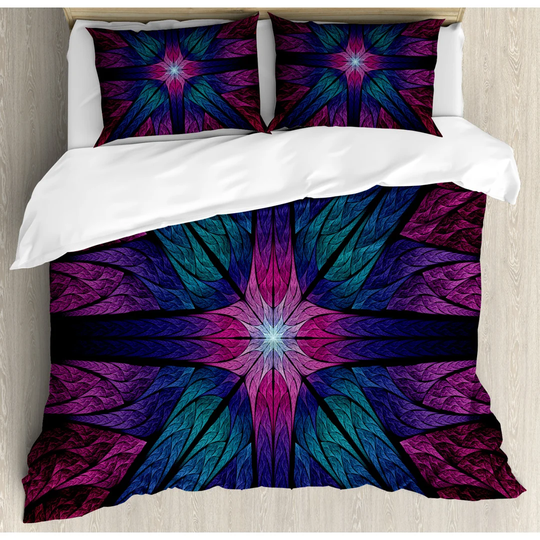 Norborne Indigo/Green Microfibre 350 TC Duvet Cover