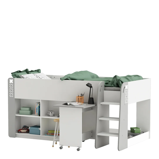 Marisol Single Mid Sleeper Bed With Desk