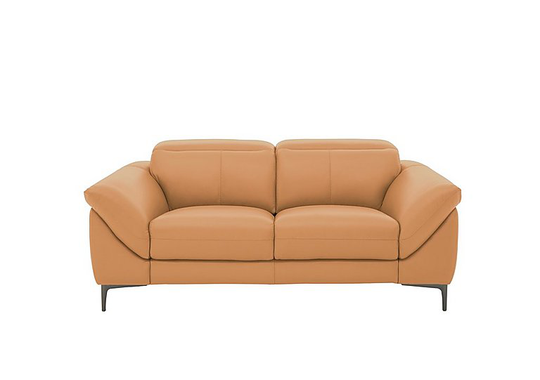 Galaxy 2 Seater Power Sofa with Power Headrests - Yellow- World of Leather