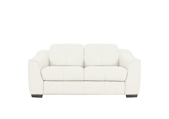 Xavier 2 Seater Leather Power Recliner Sofa with Power Headrests - White- World of Leather