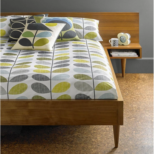 Green/Grey/Blue Standard Cotton 200 TC Reversible 3 Piece Duvet Cover Set