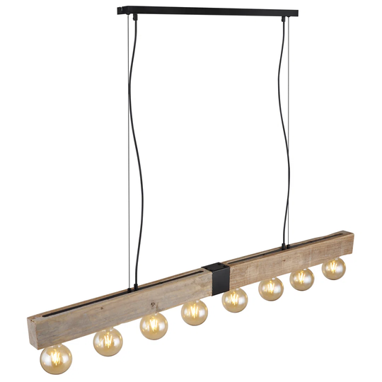 Byrnedale 8 - Light Kitchen Island Linear Pendant with Wood Accents