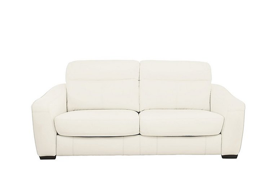 Cressida 3 Seater Leather Recliner Sofa - White- World of Leather