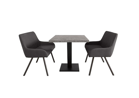 Rocket Dining Table and 2 High Back Benches Dining Set