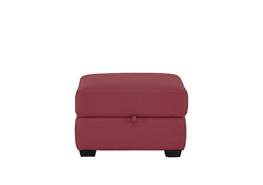 Compact Collection Petit Fabric Storage Footstool - Red