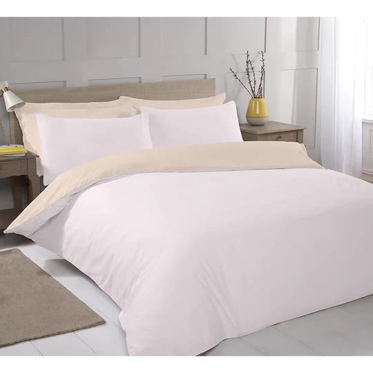 Night Comfort Pink Tea Rose Cotton Rich Duvet Cover Set with Pillowcase