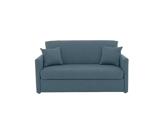 Versatile Small 2 Seater Fabric Sofa Bed with Slim Arms