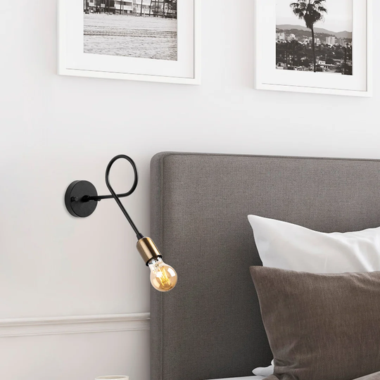 Ashauntee 1 - Light Dimmable Black Armed Sconce